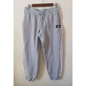 Adidas Mens 3 Stripe Jogger Pockets Gray Sweatpants Size M